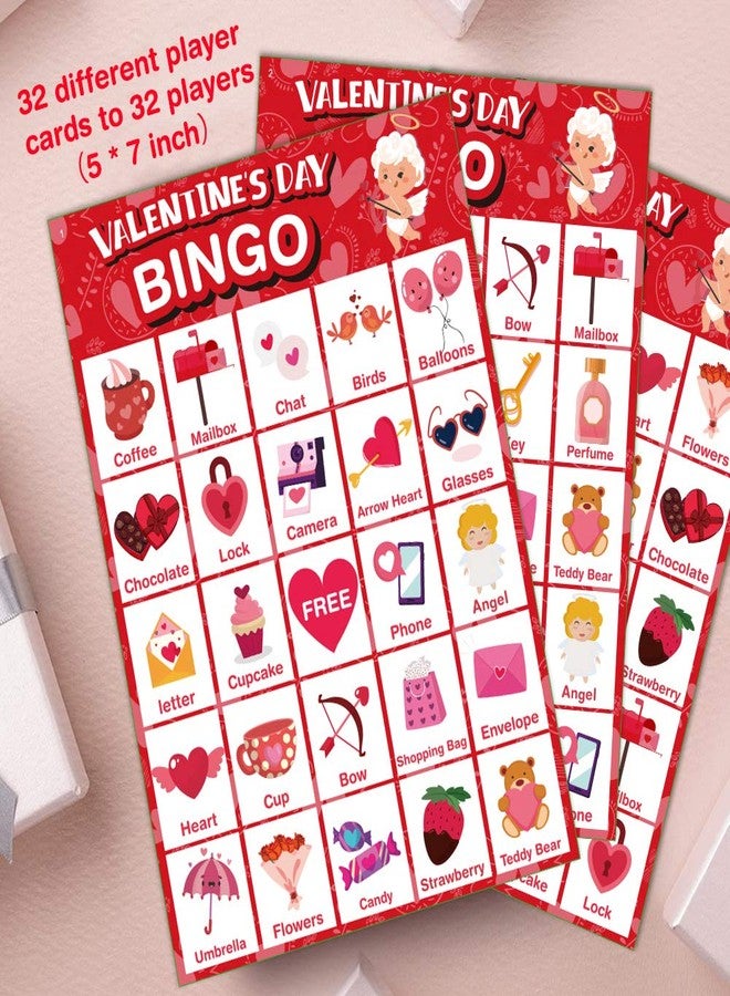 Jumlys Valentines Day Large Size Bingo Game Card for Kids/Adults, 32 Players - Valentine Game for Family/School Classroom/Large Group, Valentine Party Favor for Boys & Girls - Image 2