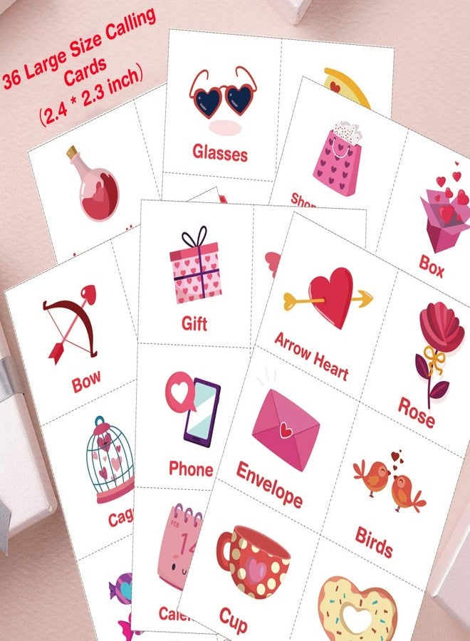 Jumlys Valentines Day Large Size Bingo Game Card for Kids/Adults, 32 Players - Valentine Game for Family/School Classroom/Large Group, Valentine Party Favor for Boys & Girls - Image 3