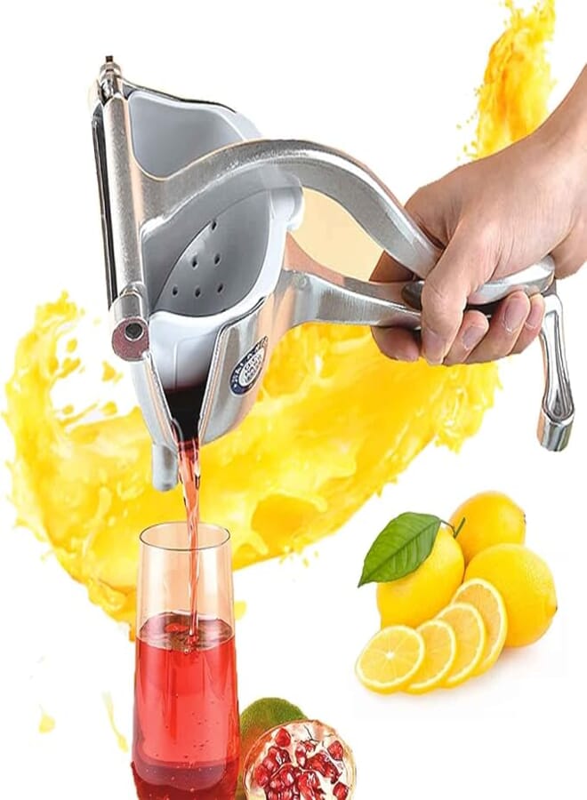 Spaceshoop Manual fruit juicer upgraded heavy duty lemon lime squeezer citrus press detachable hand juicer press - silver120584