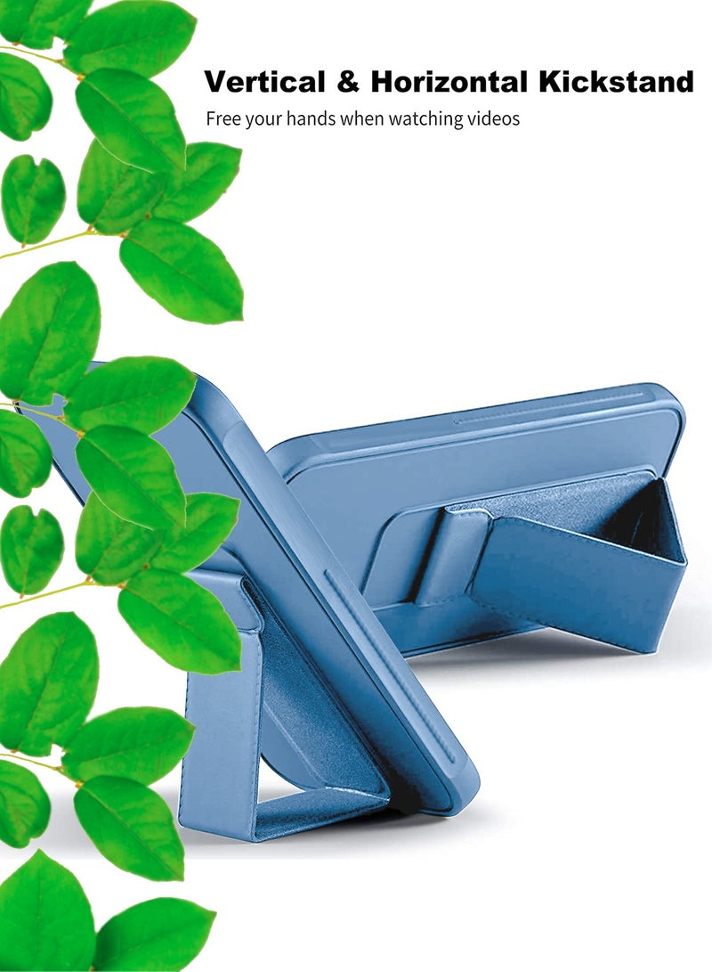 Wtech Hand Grip Foldable Magnetic Kickstand Wrist Strap Finger Grip With Built-In Iron Case Cover For Honor X7 4G 2022 Sky Blue - Image 2