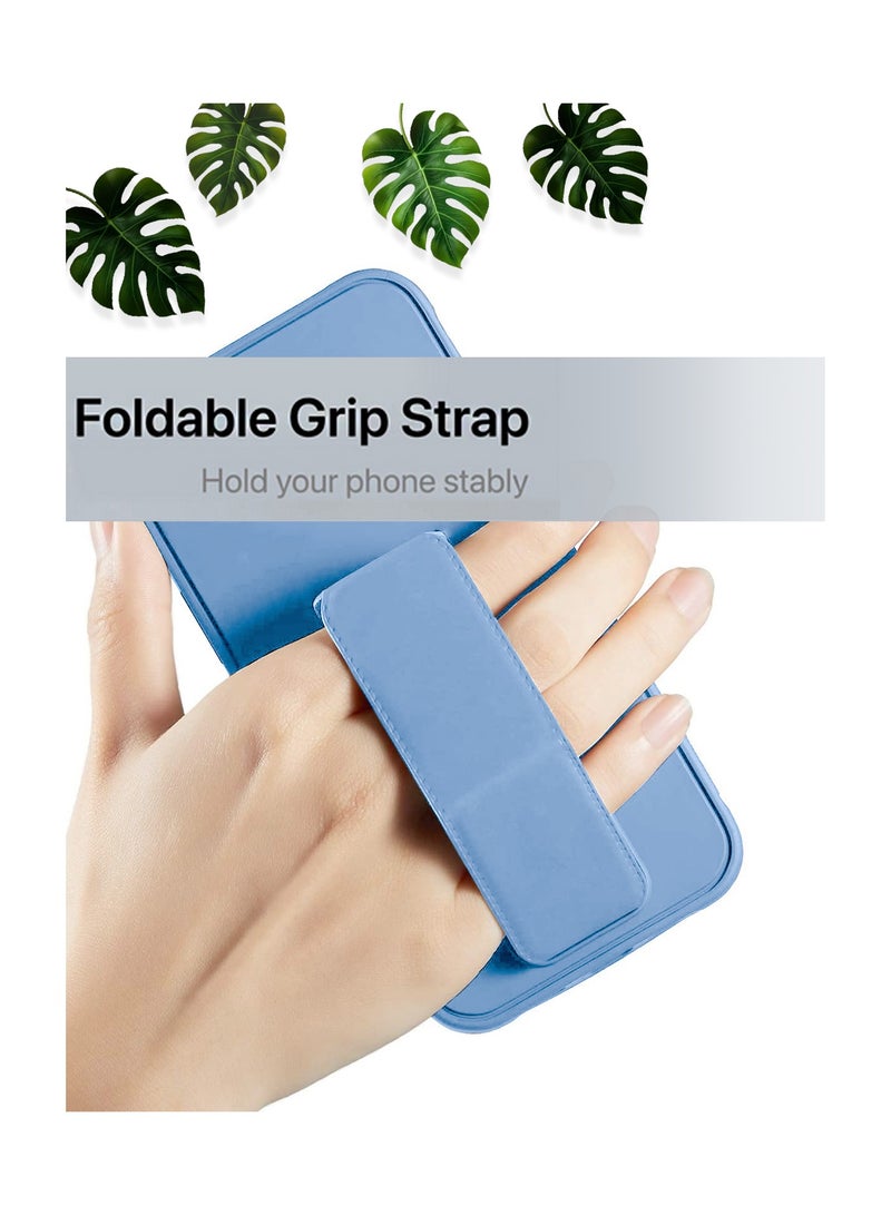 Wtech Hand Grip Foldable Magnetic Kickstand Wrist Strap Finger Grip With Built-In Iron Case Cover For Honor X7 4G 2022 Sky Blue - Image 4