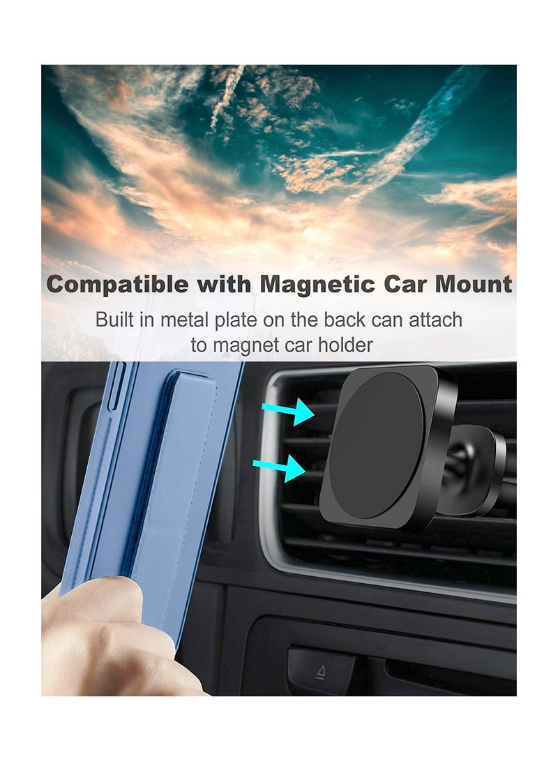 Wtech Hand Grip Foldable Magnetic Kickstand Wrist Strap Finger Grip With Built-In Iron Case Cover For Honor X7 4G 2022 Sky Blue - Image 5