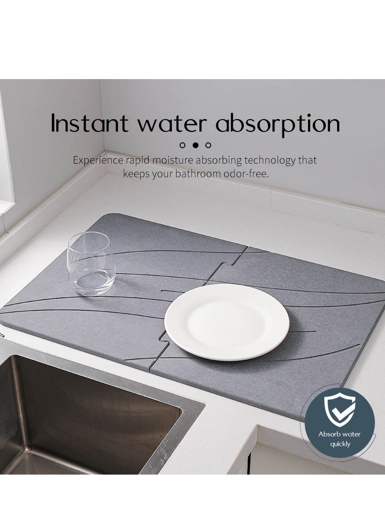 Stone bath mat, diatomaceous earth anti-slip bath mat quick-drying bath mat absorbent bath mat  easy to clean 60*39cm - Image 2
