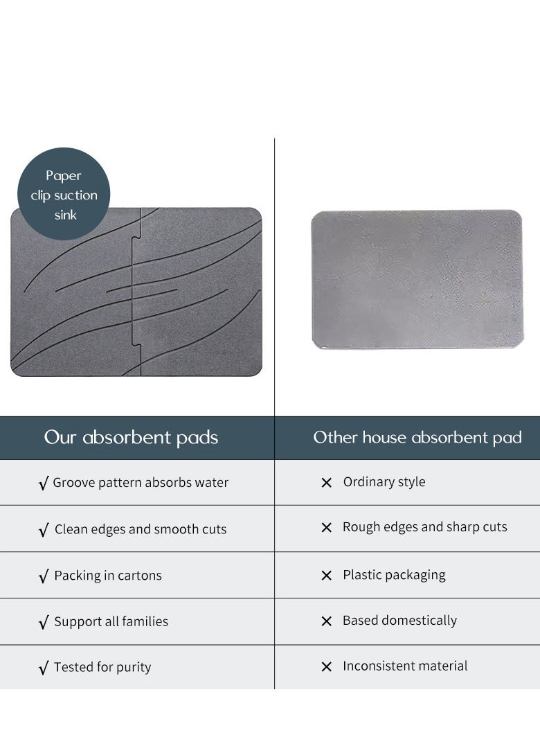 Stone bath mat, diatomaceous earth anti-slip bath mat quick-drying bath mat absorbent bath mat  easy to clean 60*39cm - Image 3