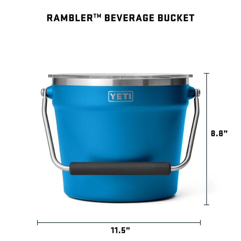 YETI YETI Rambler Beverage Bucket, Double-Wall Vacuum Insulated Ice Bucket with Lid, Big Wave Blue  - Image 4