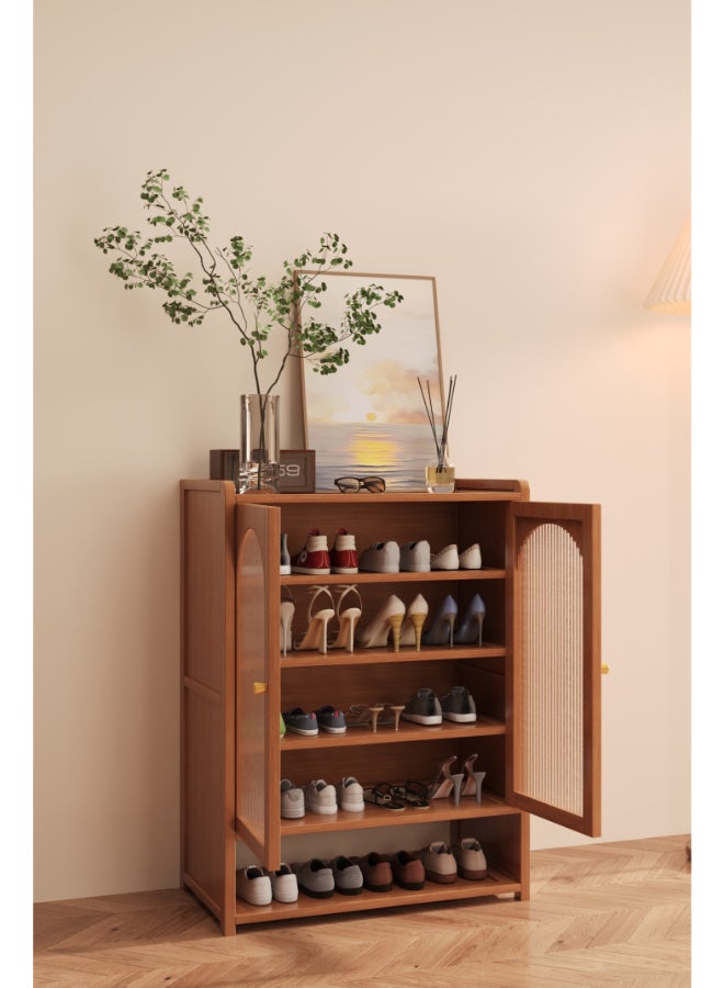 بست وان خزانة أحذية عملية وأنيقة مثالية للحفاظ على مساحة معيشة منظمة ومرتبة وجذابة 60×33×82 سم بني بابان 6 طبقات - Image 1