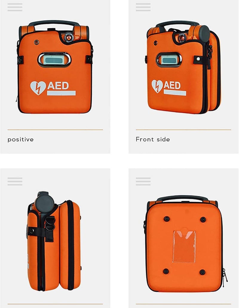 AED Defibrillator Storage Bag, Portable AED Storage Bag for AED120P Series, Emergency Instrument Container with Adjustable Shoulder Straps, Eye-catching Color, for Office, Dorm, Outdoor - Image 5