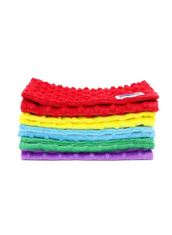 Snuggle Stuffs Baby 5 Pack Minky Dot Burp Cloths - Rainbow - Image 2
