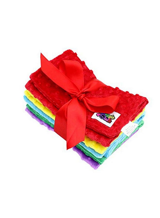 Snuggle Stuffs Baby 5 Pack Minky Dot Burp Cloths - Rainbow - Image 1