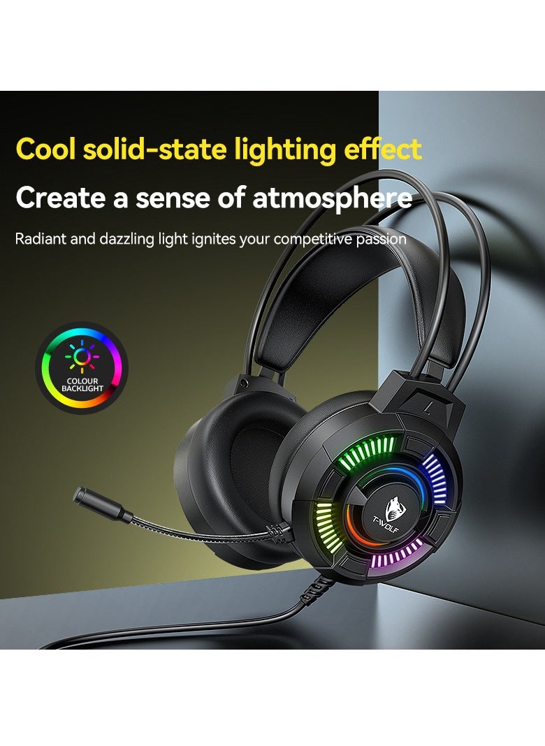 T-WOLF - Luminous Wired Gaming Headset - Image 1