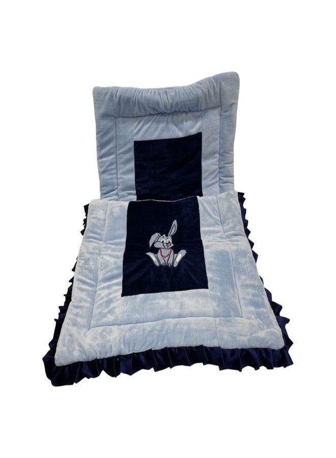 PINKS & BLUES Full Sleeping 5 Piece Baby Bedding Set with 2 Rabbit Shape Side Pillows (0-30 Months) (Sky Navy) - Image 5