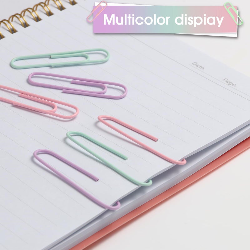 ZYFOFFICE Pastel Jumbo Paper Clips, 300pcs 2 Inch (50 mm) Paper Clip Paperclips Soft Color Clips for Paperwork Ideal for Home, School and Office Use (Pastel, 2 Inch) - Image 4