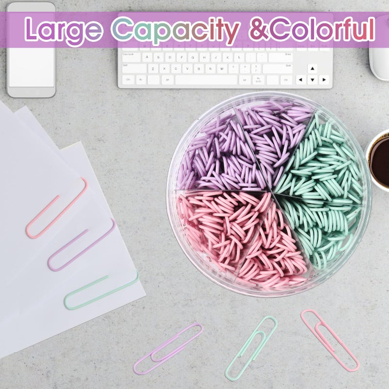 ZYFOFFICE Pastel Jumbo Paper Clips, 300pcs 2 Inch (50 mm) Paper Clip Paperclips Soft Color Clips for Paperwork Ideal for Home, School and Office Use (Pastel, 2 Inch) - Image 3