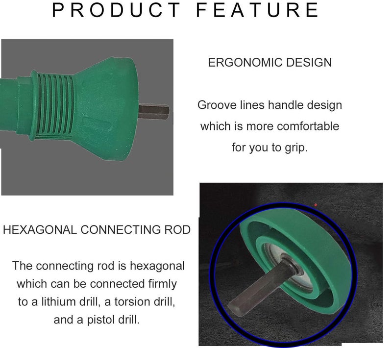 Inditrust 1pc Rivet Gun Adapter size (2.4, 3.2, 4.0, & 4.8) mm Light Duty Slow Hitting Rivet Gun with 30 Rivets (GREEN) - Image 3