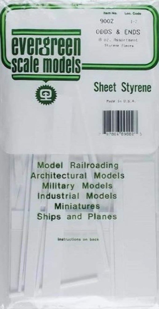 EVERGREEN Scale Models Styrene Sheet Odds & Ends EVG9002 Plastic Building Supplies - Image 4
