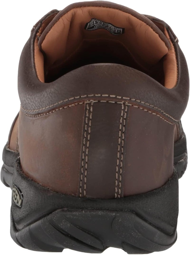 KEEN Men's Austin Low Leather Oxfords in Chocolate Brown - Image 5