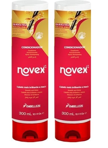 NOVEX NOVEX Brazilian Keratin Conditioner 1014 oz  Reconstructive Keratin Frizz control  Damage Repair Pack of 2 