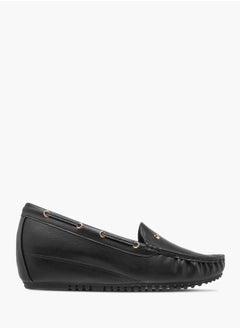Flora Bella By Shoexpress Women Solid Slip-On Wedge Heel Loafers  - Image 3