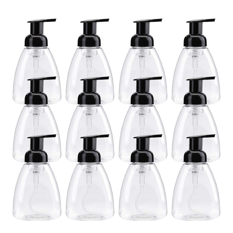 Bekith 12 Pack Foaming Soap Dispensers Pump Bottles 10oz Empty Foam Liquid Hand Soap Containers Plastic Press Bottles for Kitchen and Bathroom Clear