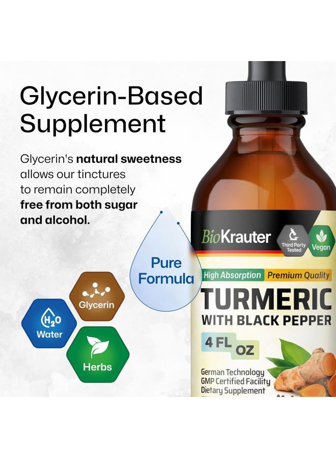 MAUWE HERBS Turmeric Supplement Tincture - 1200 mg Turmeric Curcumin with Black Pepper Extract - Alcohol and Sugar Free - Vegan Drops 4 Fl.Oz. - Image 5