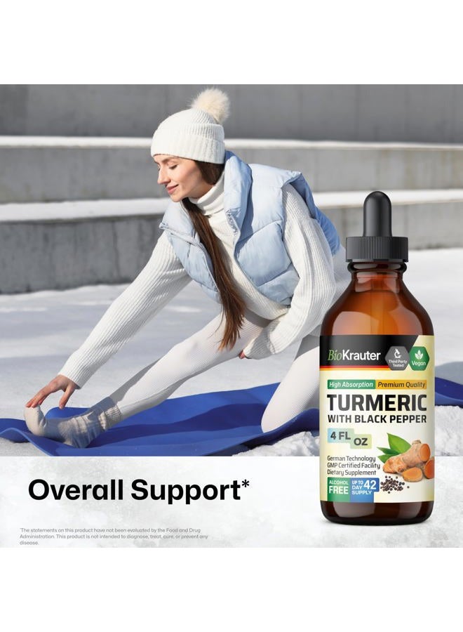 MAUWE HERBS Turmeric Supplement Tincture - 1200 mg Turmeric Curcumin with Black Pepper Extract - Alcohol and Sugar Free - Vegan Drops 4 Fl.Oz. - Image 2