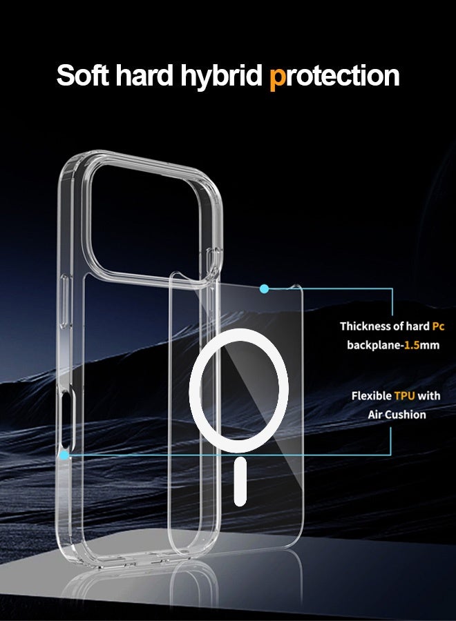 Tersely Crystal Case Cover for iPhone 17 Pro Max 6.9-inch 2025, Compatible with MagSafe, Scratch-Resistant Back, Anti-Scratch Clear Back Magnetic Slim - Image 3