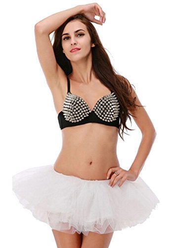 v28 Women's, Teen, Adult Classic Elastic 3, 4, 5 Layered Tulle Tutu Skirt (One Size, White 5Layer) - Image 3