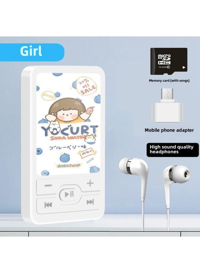 Students Listen To Songs Walkman High School Students Boys And Girls Mini Portable Sports Music Player-Body Color:A1 Little Girl-Memory Capacity:External Speaker Version 16g Can Store 4000 Songs + 4-piece Set - Image 1