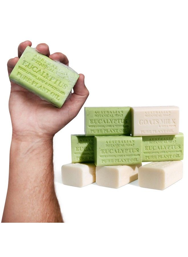 Australian Botanical Soap Classic Goats Milk And Eucaluptus Soaps | Men Soap Duo Pack | Body & Beard Bars | 6.6 Oz. (187G) | 4 Bars Of Each Pack Of 8  - Image 1