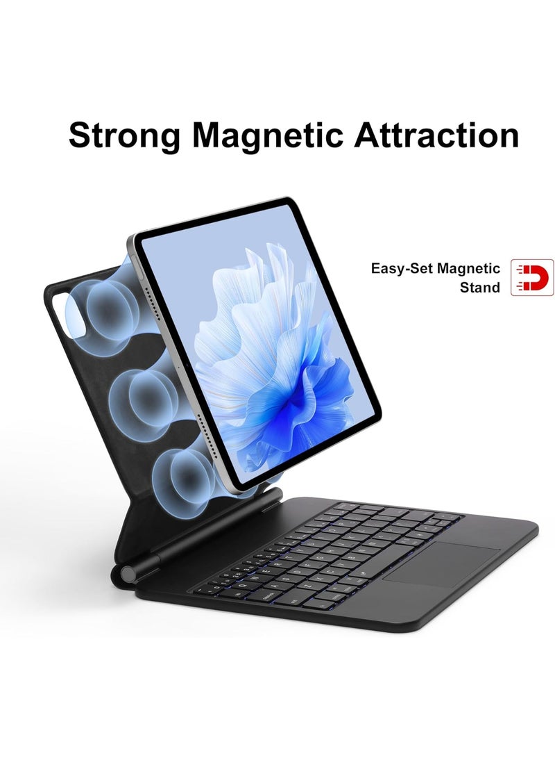 A magnetic keyboard case for iPad Air 11-inch (M3 2025, M2 2024) and iPad Pro 11-inch (1st/2nd/3rd/4th generation), featuring a Magic Keyboard and multi-touch trackpad support. Also compatible with 10.9-inch iPad Air 4th/5th generation (black). - Image 2