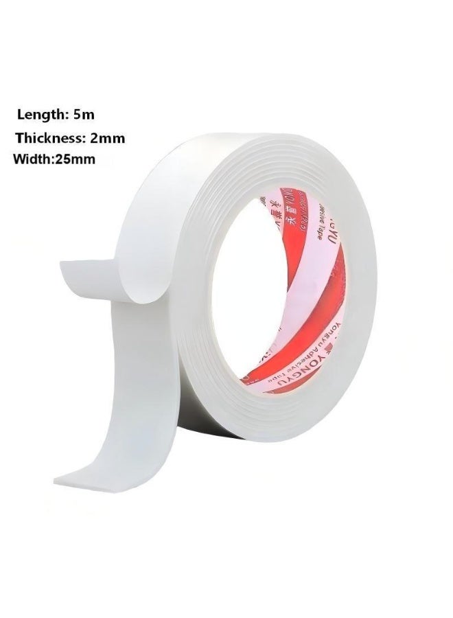 Double Sided Tape 25mm*5meter, Mounting Tape Heavy Duty, Removeable PE Foam Tape Strips, Strong Adhesive Tape Waterproof Free Damage for Paint Wall Picture Hanging Poster - Image 1