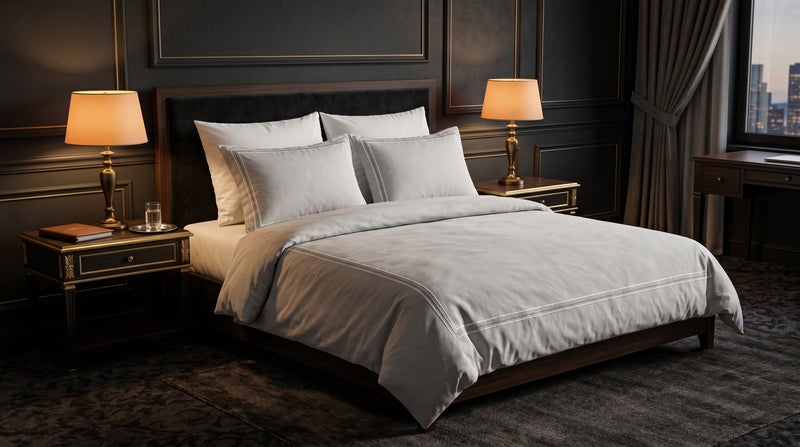 HOMETOPIA Luxury Hotel Style Embroidered Quilted Comforter Set 6 Pieces, Elegant Picture Frame Design, Soft Breathable Bedding Set, King Size, All Season - Image 3