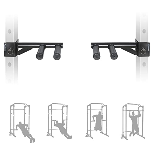 SYL Fitness Dip Bar Attachments for 2" x 2" or 3" x 3" Power Rack - Narrow & Wide Dips Double Handles (Patent Pending) (For 2" x 2" Rack) - Image 1