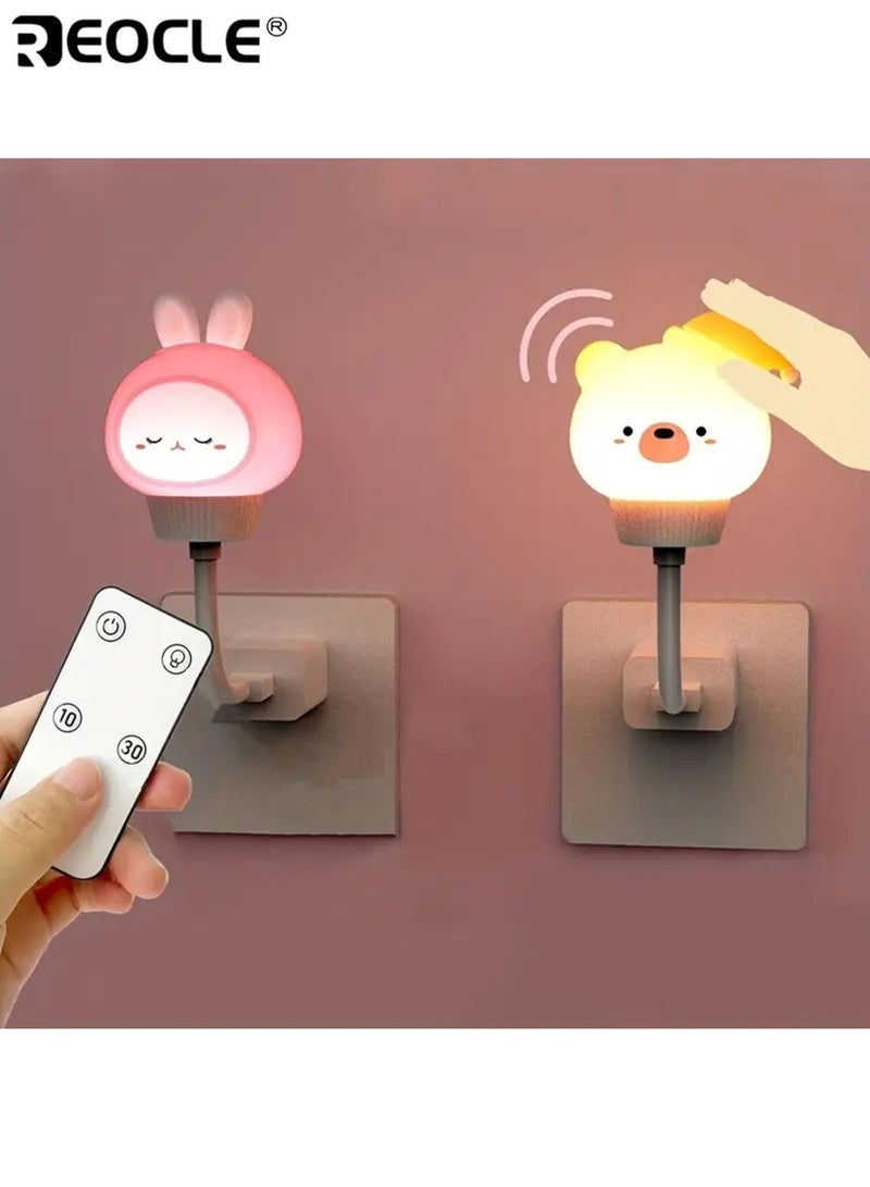 ريوكل ضوء ليلي USB ٣ مستويات مع جهاز تحكم عن بعد قابل للبرمجة ومحمول صغير ٢ قطعة إضاءة لطيفة زخارف حماية للعين مناسبة للحفلات الداخلية غرفة النوم جانب السرير - Image 2