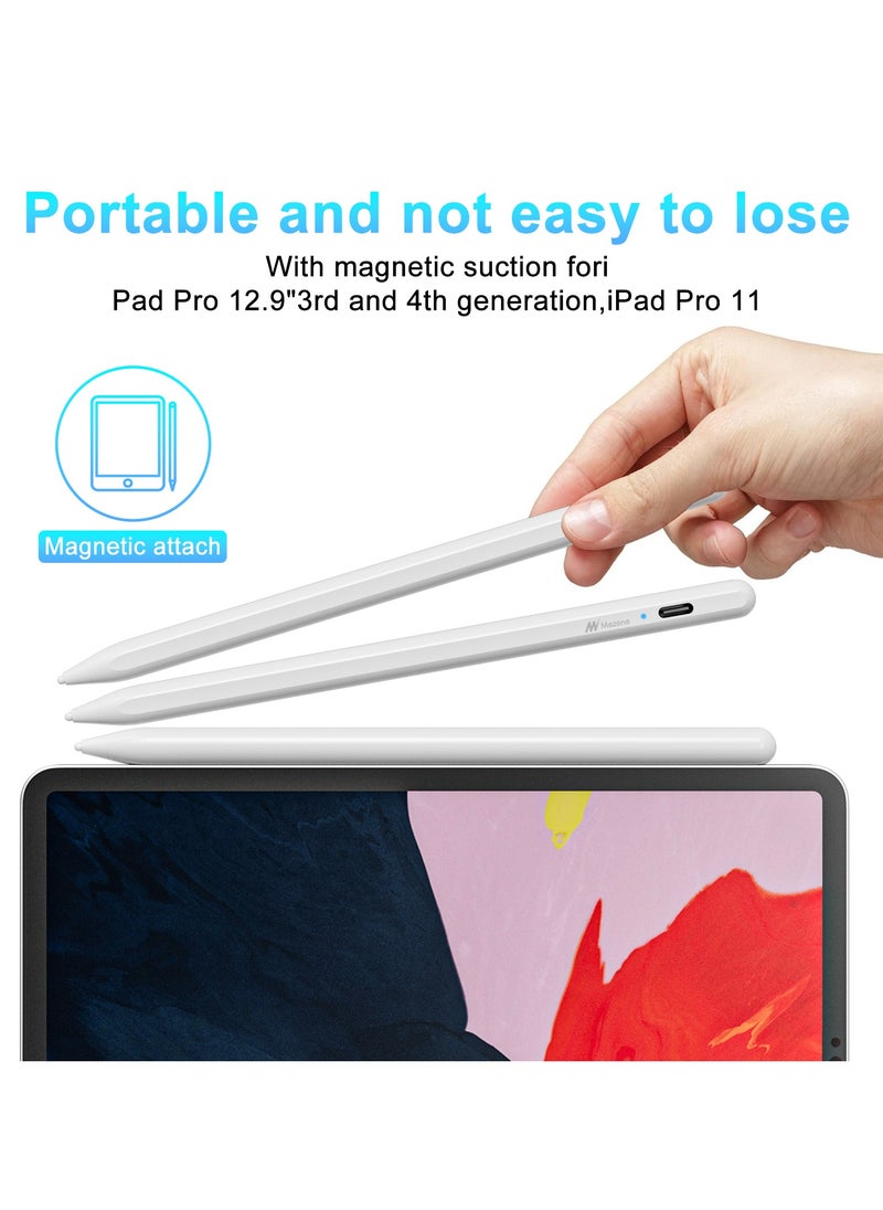 Mezone Universal Stylus Pen for Touch Screens, 1.5mm Fine Tip Compatible with iOS and Android Devices, with Palm Rejection & Magnetic Attachment, for Drawing and Handwriting, White  - Image 4