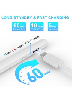 Mezone Universal Stylus Pen for Touch Screens, 1.5mm Fine Tip Compatible with iOS and Android Devices, with Palm Rejection & Magnetic Attachment, for Drawing and Handwriting, White  - Image 5