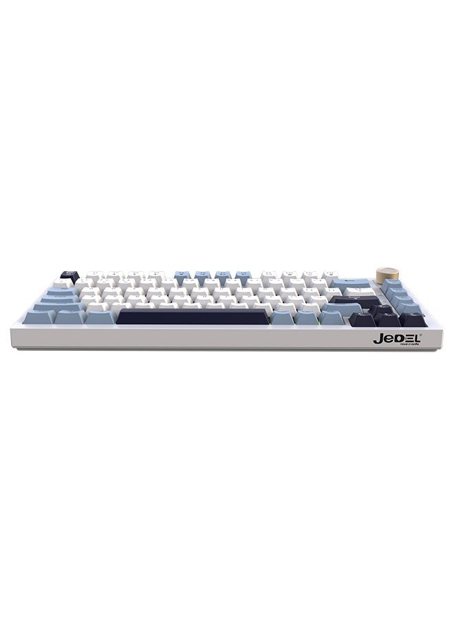 JeDEL - WKL-100 RGB Wireless Gasket Mechanical Keyboard,Triple Mode Bluetooth5.0/2.4G/USB-C 87 Keys Hot Swappable Gaming Keyboard, 4000 mAh Battery 1.2'' HD OLED Display Volume Rotary Button for Games and Work - Image 1