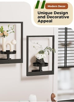 LENND Planters for Indoor Plants Metal Wall Plant Holder Plant Hanger Wall Decor Wall-Mounted Wall Hanging Planters Outdoor Plant Rack Black  - Image 3