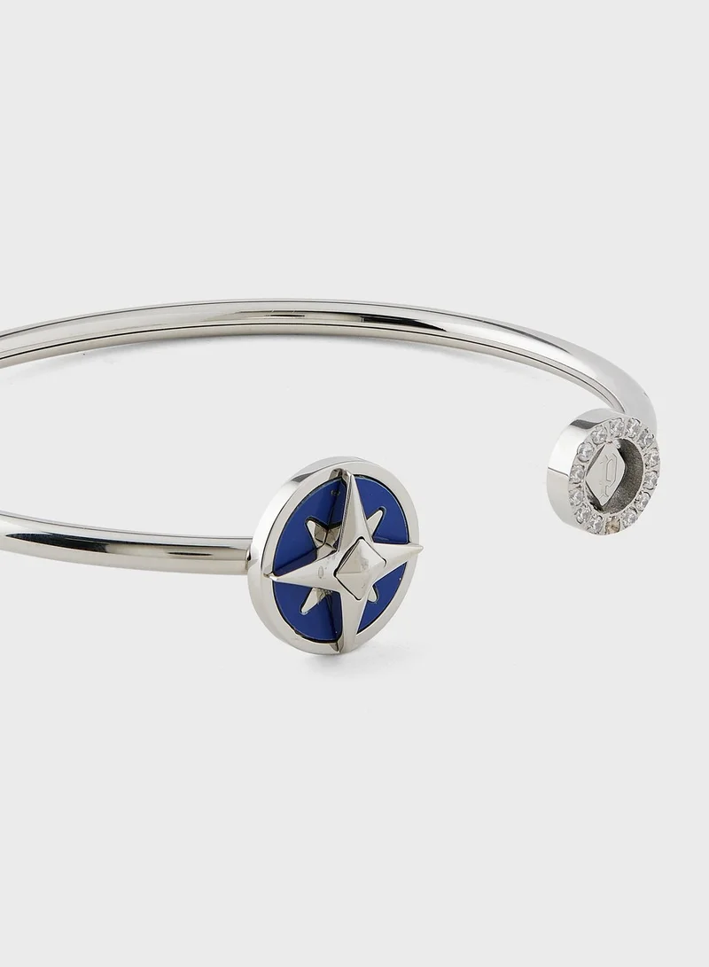POLICE Bangle With Lapis Inlay & Crystal