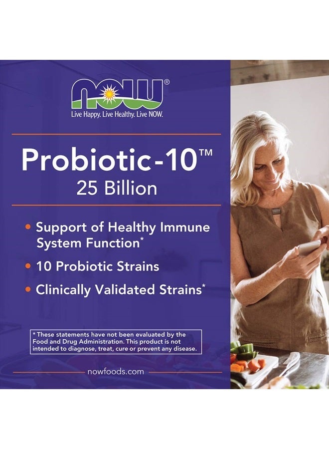 now Foods, Probiotic-10™, 25 Billion, with 10 Probiotic Strains, Dairy, Soy and Gluten Free, Strain Verified, 180 Veg Capsules - Image 5