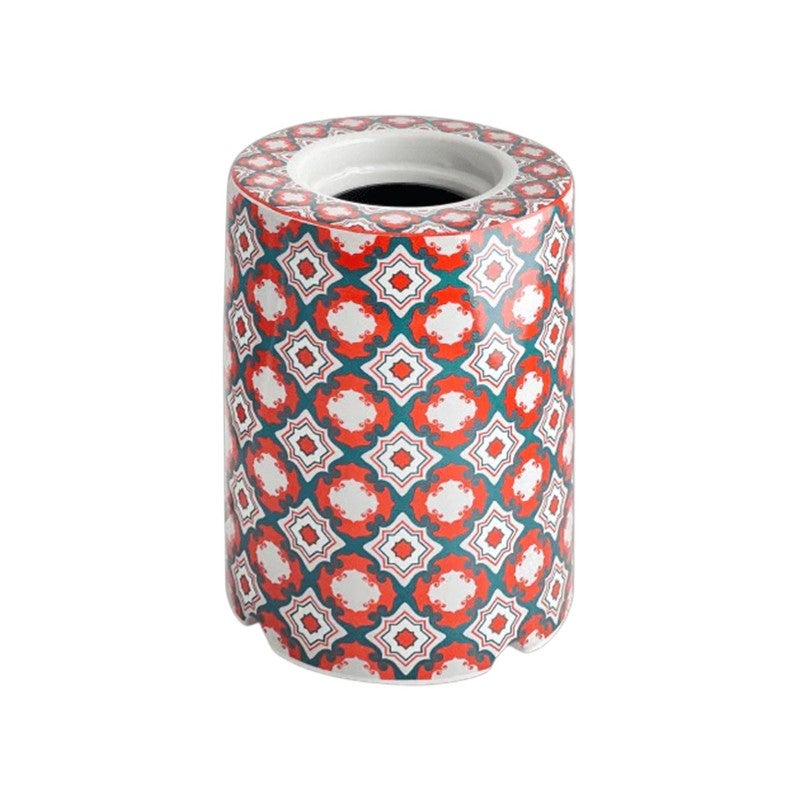 قاعدة مصباح طاولة سيراميك بنقوش POP – قطر 7 × ارتفاع 11 سم