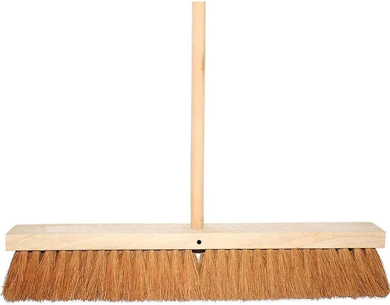 بوكر مكنسة بشعيرات كوكو طبيعية – مكنسة ناعمة وقوية للاستخدام الداخلي/الخارجي، مثالية للحدائق والمكاتب والمستودعات والجراجات (طول 12 بوصة، مع مقبض) - Image 2