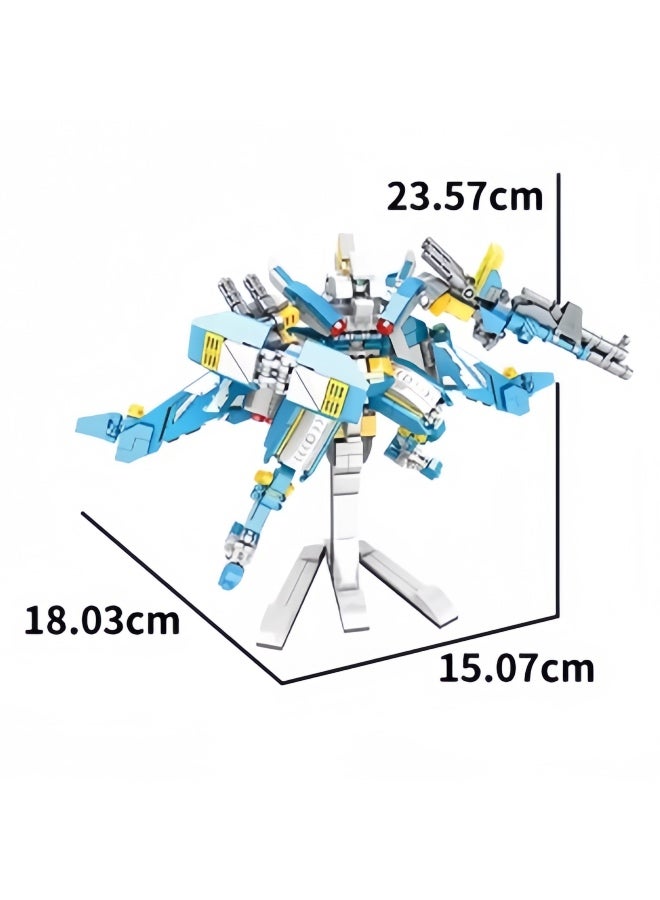 ووما مجموعة بناء قابلة للتحويل 2 في 1 (روبوت ميكانيكي وطائرة مقاتلة)، لعبة مكعبات بناء تعليمية (STEM) مكونة من 549 قطعة مع قاعدة عرض، مناسبة للأطفال من عمر 6 سنوات فما فوق. - Image 3