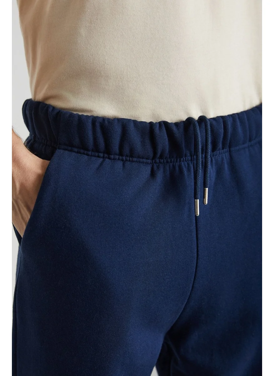 GRIMELANGE Burnham Men's Regular Fit Relaxed Cut Elastic Leg Navy Blue Sweatpants
