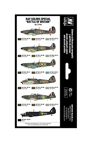 Vallejo RAF Colors Special Battle of Britain 'Air War Color Series' Model Paint Kit, contains 8 x 17ml bottles - Image 2
