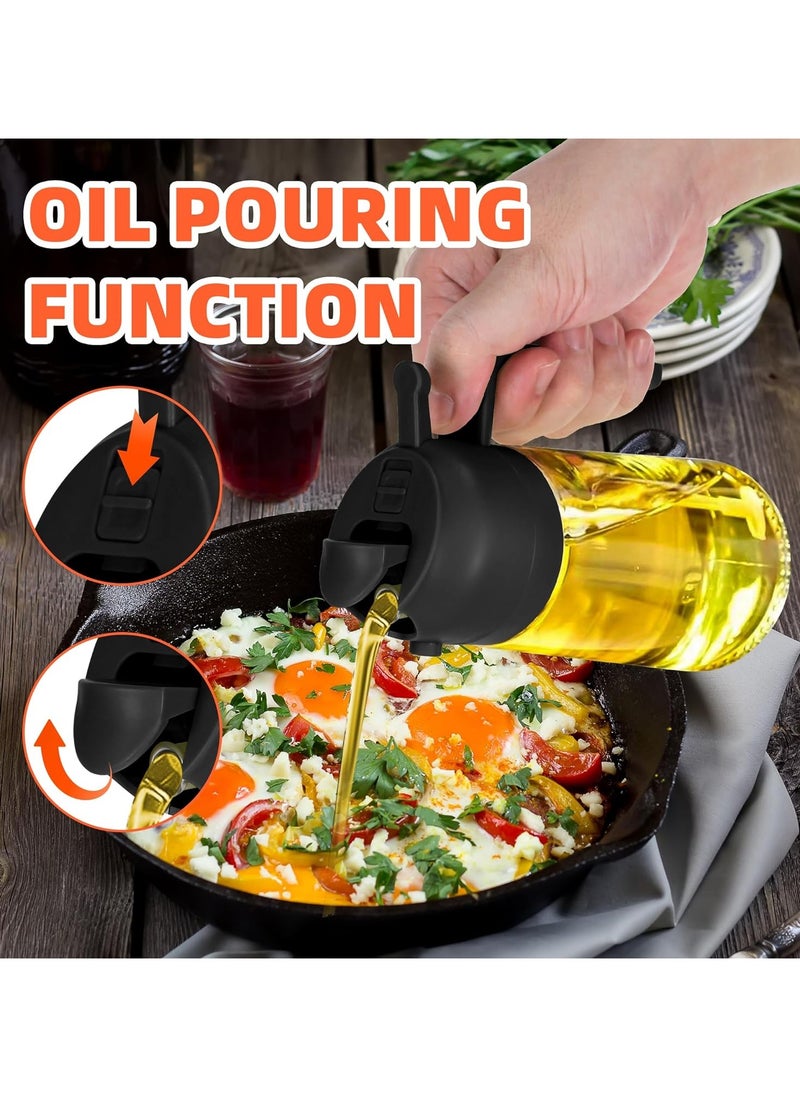 F.A.M.S Oil Dispenser Bottle – 470ml Glass Oil Sprayer, 2-in-1 Spray & Pour Design with Fine Mist and Controlled Flow Nozzle – For Cooking, Air Fryer, BBQ, Salad, Baking – Refillable & Leak-Proof  - Image 4