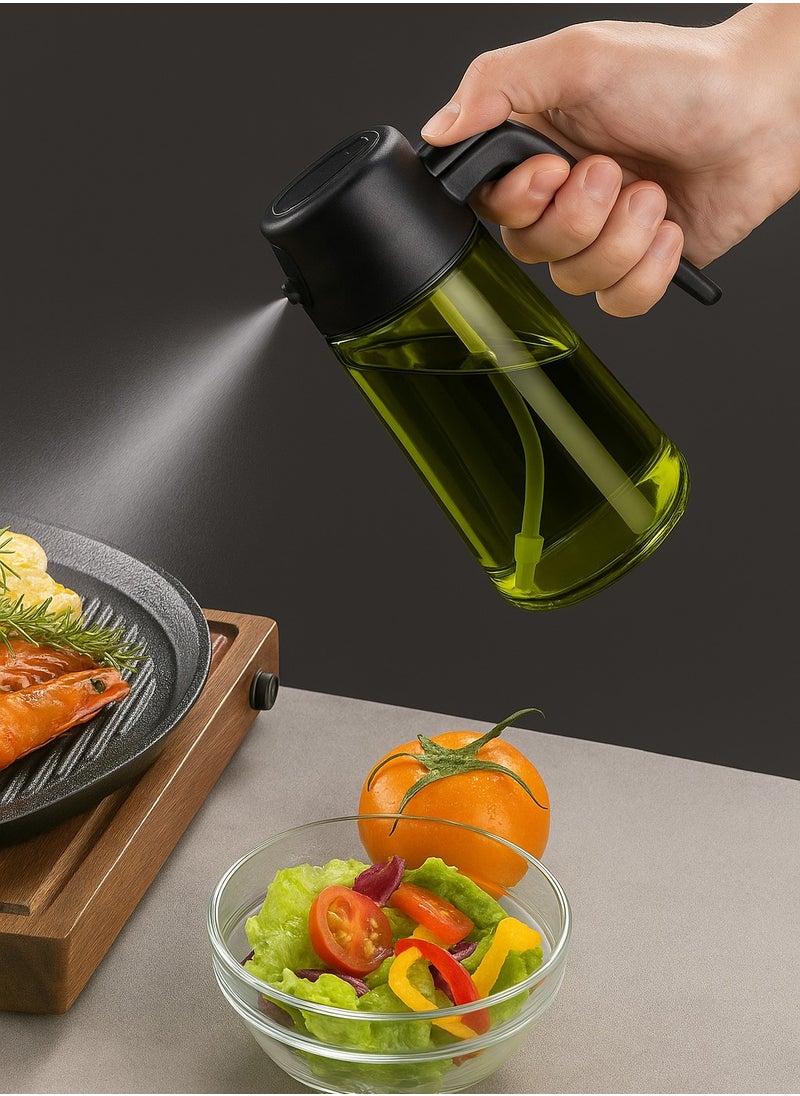 F.A.M.S Oil Dispenser Bottle – 470ml Glass Oil Sprayer, 2-in-1 Spray & Pour Design with Fine Mist and Controlled Flow Nozzle – For Cooking, Air Fryer, BBQ, Salad, Baking – Refillable & Leak-Proof  - Image 1