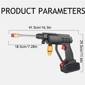 Foliam 48V Portable Pressure Washer with Rechargeable Double Battery Cordless Pressure Washer Gun Cordless Power Washer Gun Handheld Pressure Washer for Car Floor Cleaning Double Battery - Image 2
