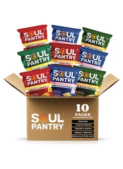 Soul Pantry Soul Pantry Chips Variety Pack – Smokey Chipotle, Tuscan Tomato, Peri Peri, Cheese & Garlic, Himalayan Pink Salt – 75g Protein, High Protein, Low-Calorie Vegan Snack(5 Falvors)  - Image 1