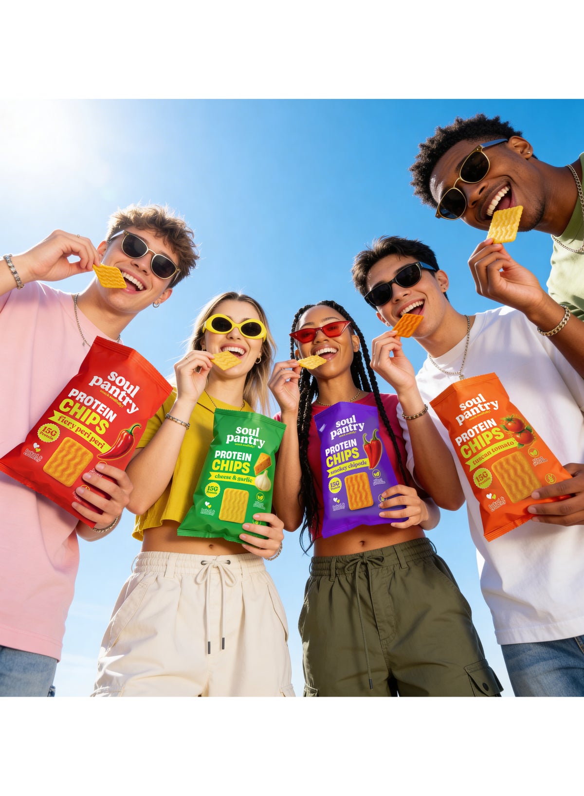Protein Classics Chips Variety Of 5 Packs, Gluten Free, Baked Chips Smokey Chipotle, Tuscan Tomato, Peri Peri, Cheese & Garlic, Himalayan Pink Salt, Healthy Snacks